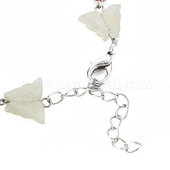 Butterfly Natural New Jade Beaded Bracelets for Girl Women&nbsp;BJEW-S145-002B