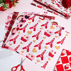 18Pcs Valentine's Day Polyester Cotton Fabric&nbsp;DIY-WH0128-65