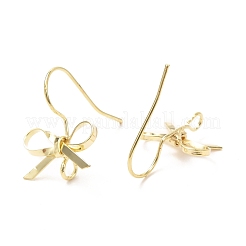 Bowknot Shape Brass Earring Hooks&nbsp;KK-K256-01G