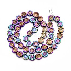 Half Electroplate Baking Paint Glass Beads Strands&nbsp;EGLA-K061-11A-AB08