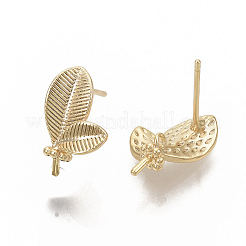 Brass Stud Earring Findings&nbsp;KK-T050-59G-NF