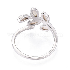 Leaf Shape Brass Shell Cuff Ring Settings&nbsp;KK-T076-63P
