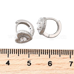 Heart Brass Micro Pave Clear Cubic Zirconia Hoop Earrings&nbsp;EJEW-Z121-05P