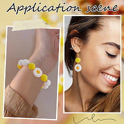 DIY Daisy Flower Silicone & Brass Beads Jewelry Making Findings Kit&nbsp;DIY-SC0025-42