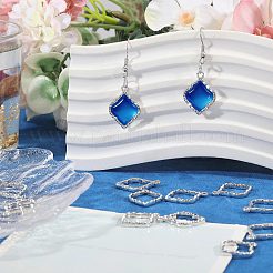 Alloy Open Back Bezel Pendants&nbsp;FIND-WH0111-887P