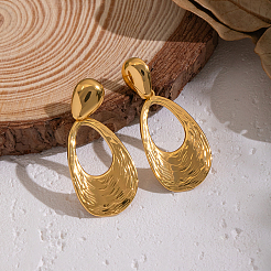 304 Stainless Steel Teardrop Dangle Stud Earrings&nbsp;UU2316