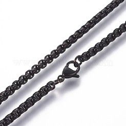 304 Stainless Steel Box Chain Necklaces&nbsp;NJEW-P250-02B-01