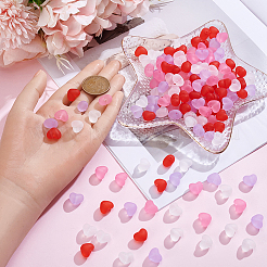 180Pcs 4 Colors Frosted Transparent Acrylic Beads&nbsp;MACR-SP0002-19