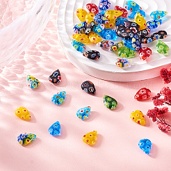 50Pcs Handmade Millefiori Glass Charms&nbsp;LK-CJ0001-07