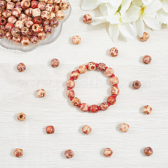3 Bags Printed Wooden Dyed Beads&nbsp;WOOD-SC0002-20