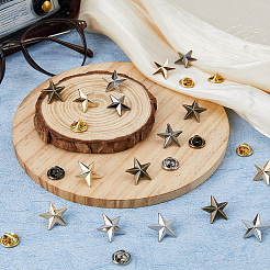 24Pcs 4 Colors Alloy Star Brooches&nbsp;JEWB-FH0001-41