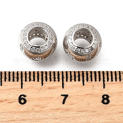 925 Sterling Silver Cubic Zirconia European Beads&nbsp;STER-F061-08P