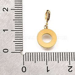 Ring 304 Stainless Steel Rhinestone Pendant Decorations&nbsp;STAS-H202-09G
