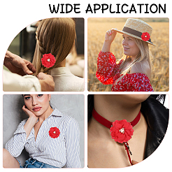 Polyester & Alloy & Acrylic & Abs Flower Ornament Accessories&nbsp;DIY-WH0588-78A