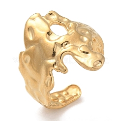 Irregular 304 Stainless Steel Open Cuff Rings for Unisex&nbsp;RJEW-Q003-01G