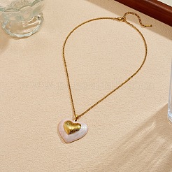 304 Stainless Steel Enamel Pink Heart Pendant Necklaces for Women&nbsp;WG9BEC2-01