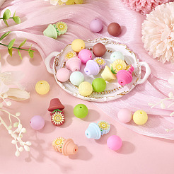 24Pcs 16 Styles Silicone Beads&nbsp;SIL-TA0003-01