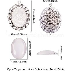 Oval Clear Glass Cabochon Cover&nbsp;DIY-PH0018-96AS