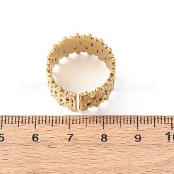 304 Stainless Steel Open Cuff Rings for Women&nbsp;RJEW-K309-10A-G