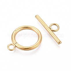 Ion Plating(IP) 304 Stainless Steel Ring Toggle Clasps&nbsp;STAS-A092-09H-G