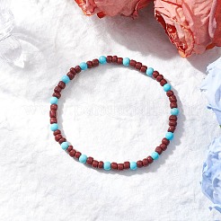 2Pcs 2 Styles Natural Magnesite & Synthetic Turquoise & Glass Seed & Round Wood Beads Stretch Bracelets for Men Women&nbsp;BJEW-JB11833