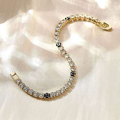 Brass Enamel Link & Charm Bracelets&nbsp;BJEW-Z094-02G-02A
