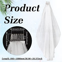 Organza & Imitation Pearls & Iron Lace Long Bridal Veils&nbsp;AJEW-WH0596-965A-03