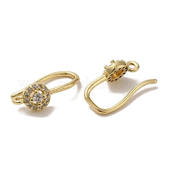 Rack Plating Brass Micro Pave Clear Cubic Zirconia Earring Hooks&nbsp;KK-A231-10G