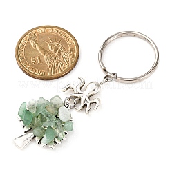 25Pcs Styles Tibetan Style Alloy Mixed Stone Tree of Life Kaychians&nbsp;KEYC-JKC01328