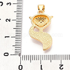 Brass Micro Pave Clear Cubic Zirconia Pendants&nbsp;KK-N268-15G