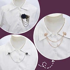 3Pcs 3 Styles Gothic Style Alloy Hanging Chain Brooches&nbsp;JEWB-GA0001-47