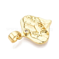 Brass Micro Pave Cubic Zirconia Pendants&nbsp;KK-T070-42G
