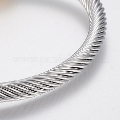 304 Stainless Steel Cuff Bangles Torque Bangles&nbsp;BJEW-H570-07GP