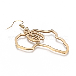 PVD Vacuum Plating 201 Stainless Steel Dangle Earrings&nbsp;EJEW-O101-02G