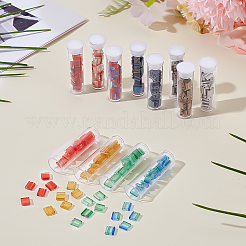 240Pcs 12 Colors 2-Hole Baking Paint Glass Seed Beads&nbsp;SEED-ME0001-10D