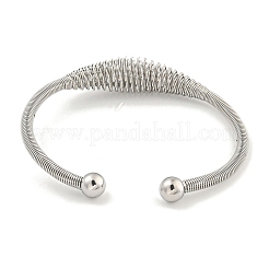 Non-Tarnish Hollowed 304 Stainless Steel Cuff Bangles&nbsp;BJEW-P331-09P