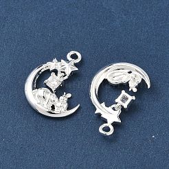Brass Micro Pave Cubic Zirconia Pendants&nbsp;KK-C155-19S-03