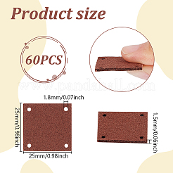 60Pcs Square Blank PU Leather Label Tags with Holes&nbsp;DIY-UN0008-41