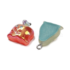 Electroplate Fruit Theme Opaque Resin Pendants&nbsp;RESI-B047-09