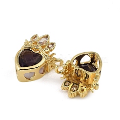 Brass & Cubic Zirconia & Glass Multi-Strand Links&nbsp;KK-CBAF17A-23G
