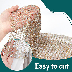 Polyester Rhinestones Fabric&nbsp;DIY-WH0578-42B