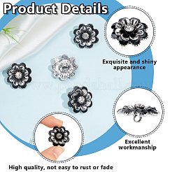 Flower Alloy & Glass Shank Buttons&nbsp;BUTT-WH0061-14
