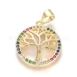Brass Micro Pave Cubic Zirconia Pendants&nbsp;KK-I657-26G