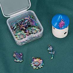 32Pcs 8 Style Alloy Pendants&nbsp;FIND-LS0001-19MC