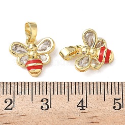 Brass Micro Pave Cubic Zirconia Pendants&nbsp;KK-P334-33G-02