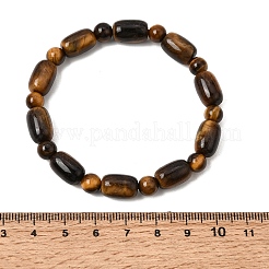Natural Tiger Eye Oval and Round Beaded Stretch Bracelets for Women&nbsp;GG-CBA3F02-13A