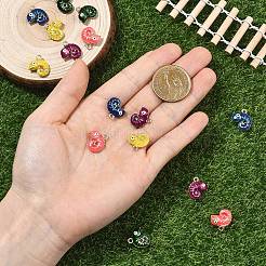 15Pcs 5 Colors Rack Plating Alloy Enamel Pendants&nbsp;ENAM-YW0009-15