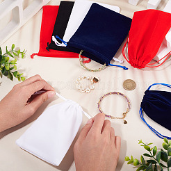 20Pcs 4 Colors Flocking Drawstring Bags&nbsp;ABAG-TA0002-06B