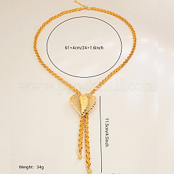 Fashion Brass Heart Tassel Lariat Necklaces for Women&nbsp;YD9699