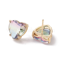 Glass Stud Earring&nbsp;EJEW-C077-04KCG